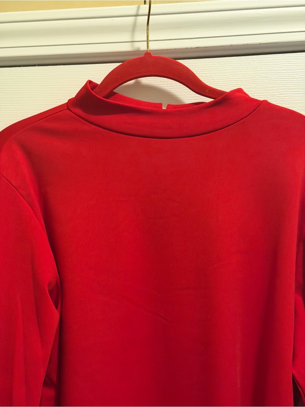 Red Knit Ruffle Sleeves Top - Picture 4 of 15